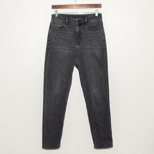 American Eagle Faded Black Stretch Mom Jeans
